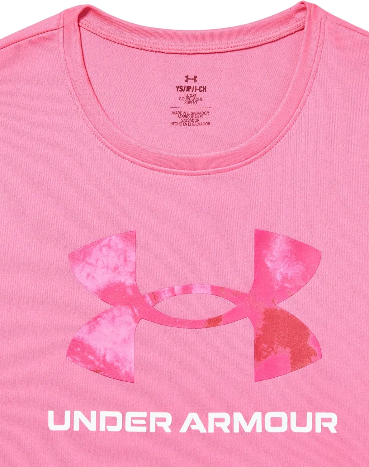 Футболка детская Under Armour Super Pink / White — фото 2