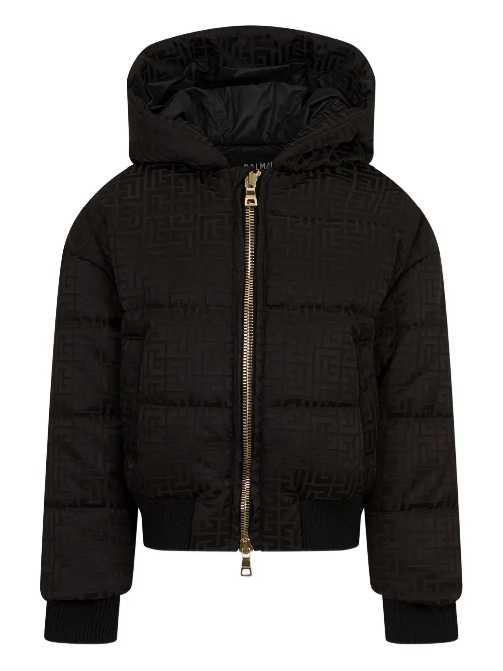 

Куртка с капюшоном и узором Balmain Kids, черный