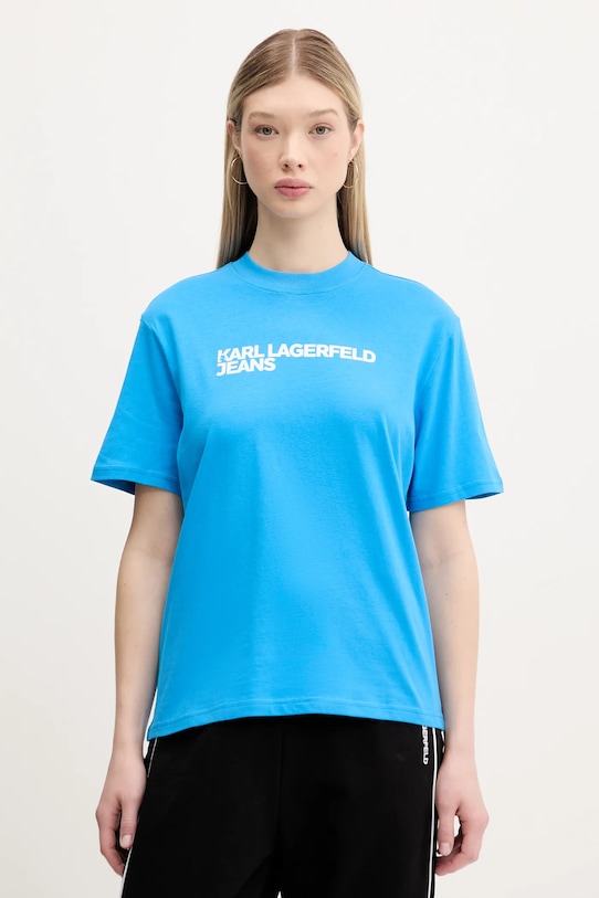

Хлопковая футболка Karl Lagerfeld Jeans, синий