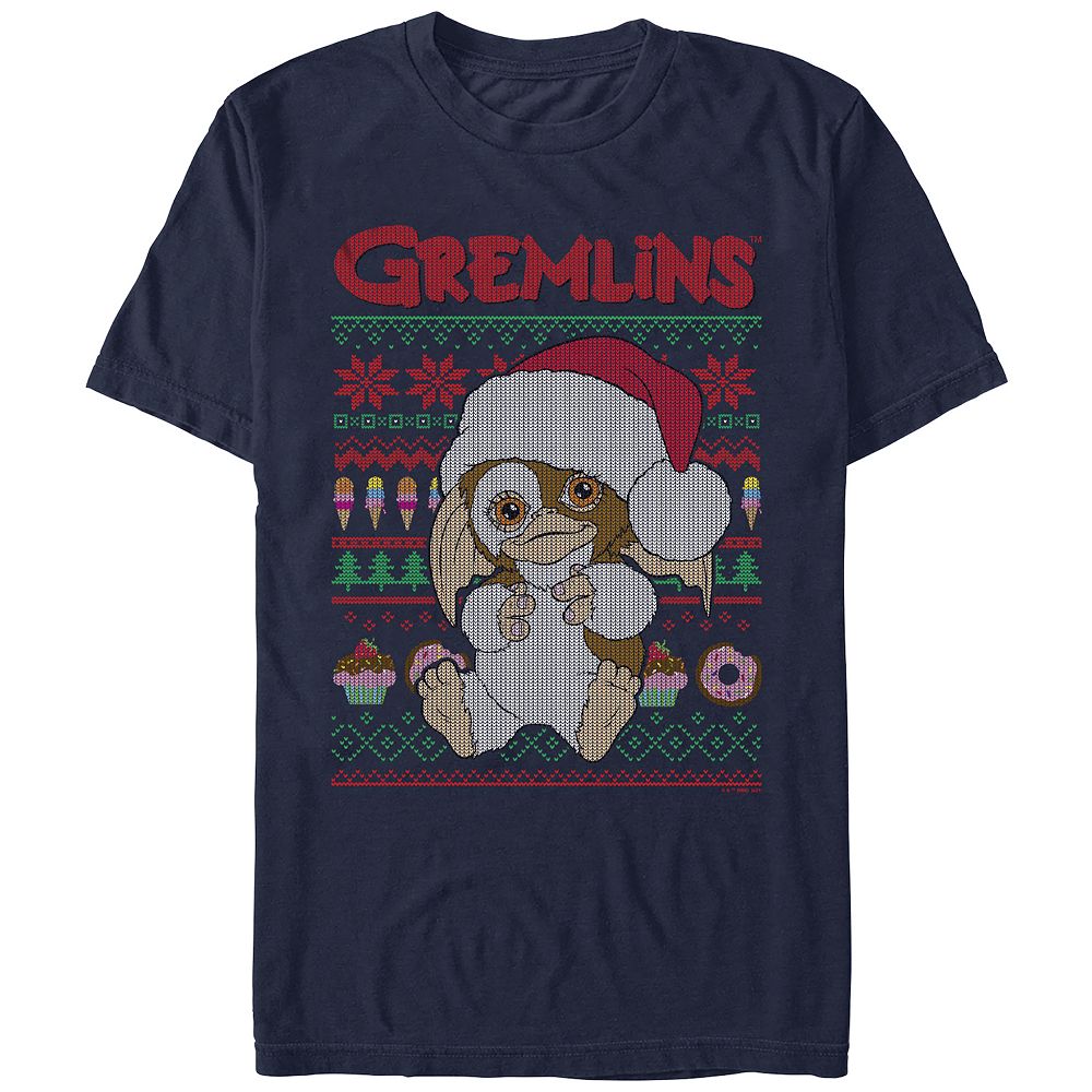 

Мужской рождественский свитер Gremlins Gizmo, футболка с рисунком Licensed Character, темно-синий