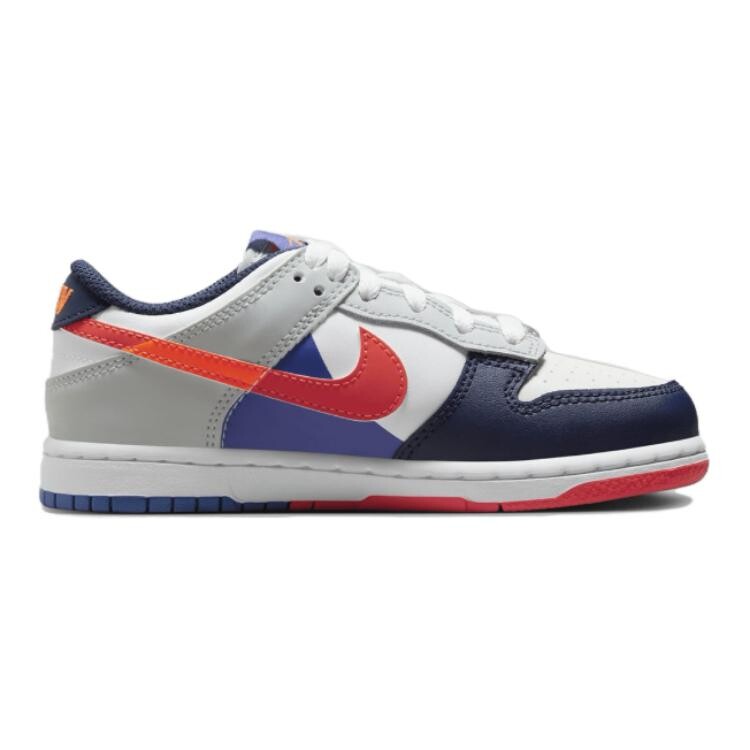 Кроссовки для скейтбординга Dunk Kids, низкие, белые/синие Nike, белый/синий — фото 2