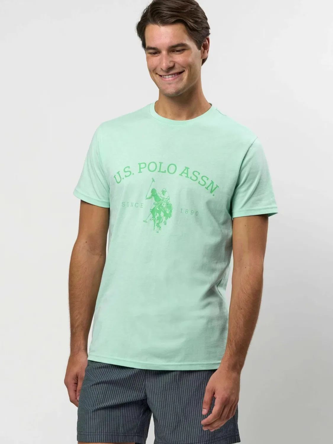 Футболка прямого кроя 'UWMaggi' U.S. Polo Assn., Green/Light Green — фото 3