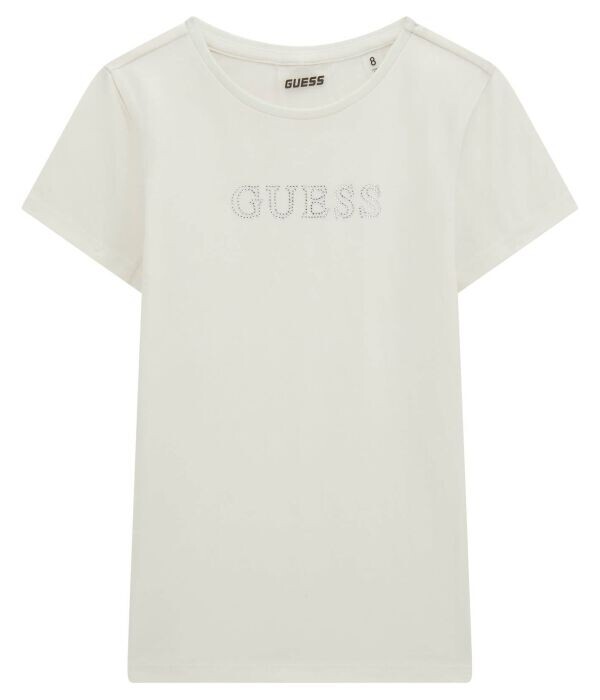 

Футболка детская Guess со стразами, экрю