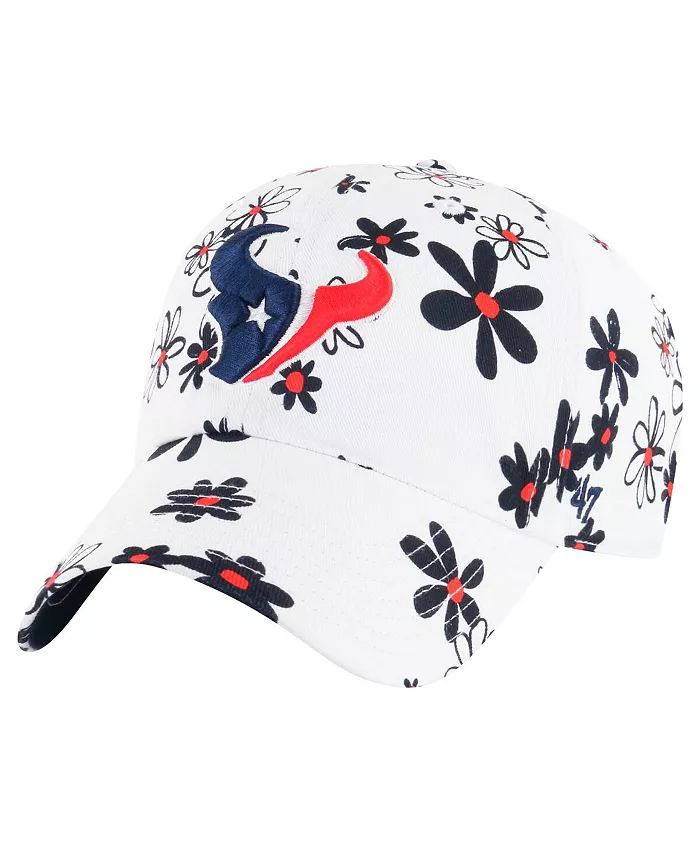 

Детская регулируемая шапка Houston Texans Daisy Delight Clean Up для девочек, белая '47 Brand