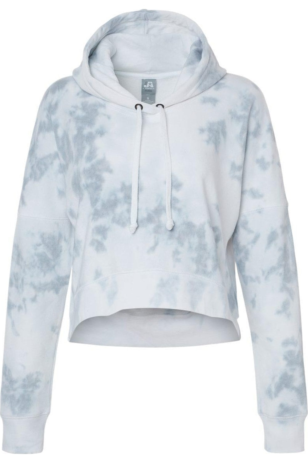 

Женская укороченная толстовка с капюшоном J. America, цвет grey tie dye