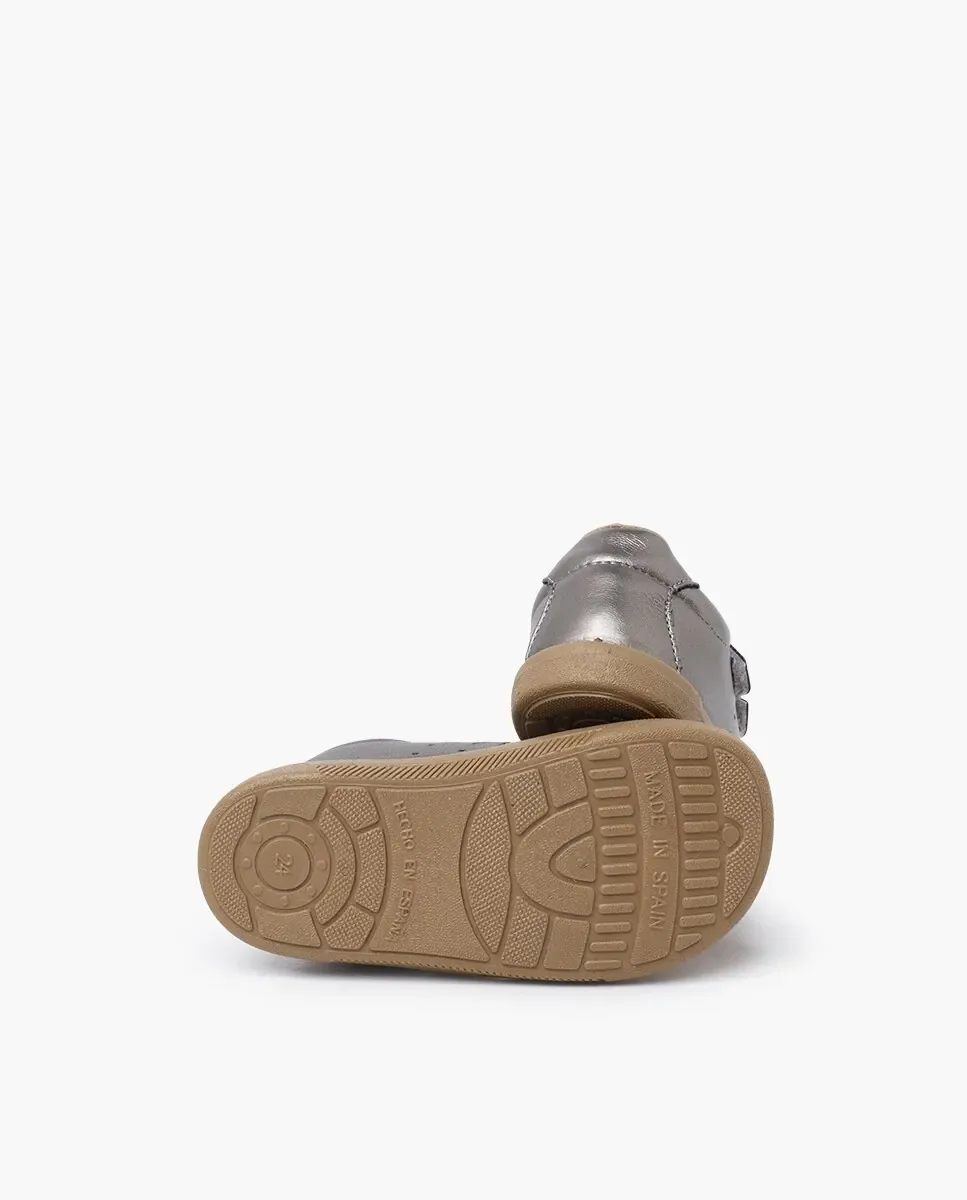 Мягкие детские кеды из канвы barefoot из веганской кожи Pisamonas, Plata Metalizada — фото 3