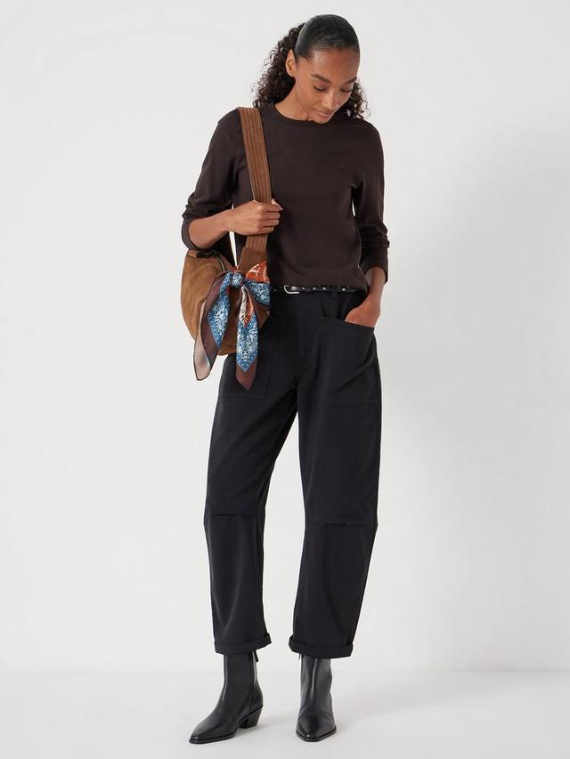 

Хлопковая футболка с длинным рукавом и круглым вырезом HUSH, Chocolate Brown