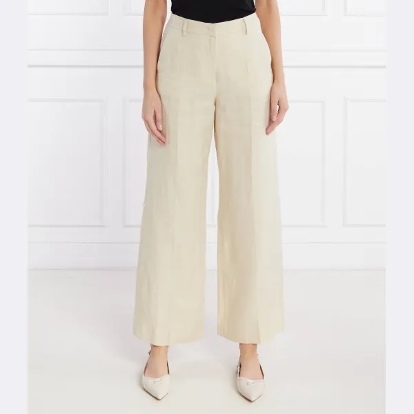 

Льняные брюки свободного кроя Max Mara, бежевый