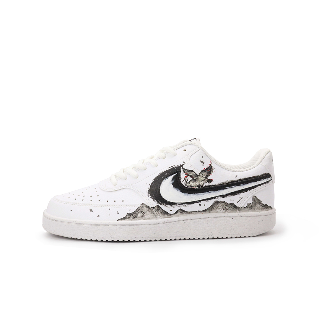 

Nike Кроссовки Court Vision мужские низкие бело-черные, цвет White