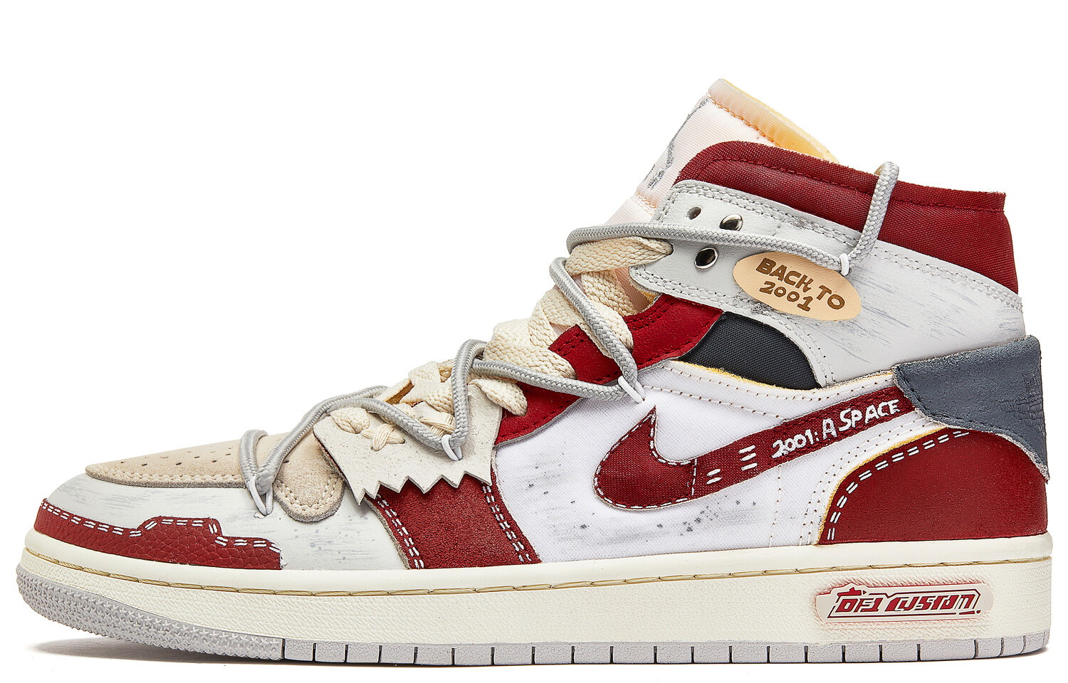 Баскетбольные кроссовки Air 1 Vintage Men Mid-Top Red/White Jordan — фото 2