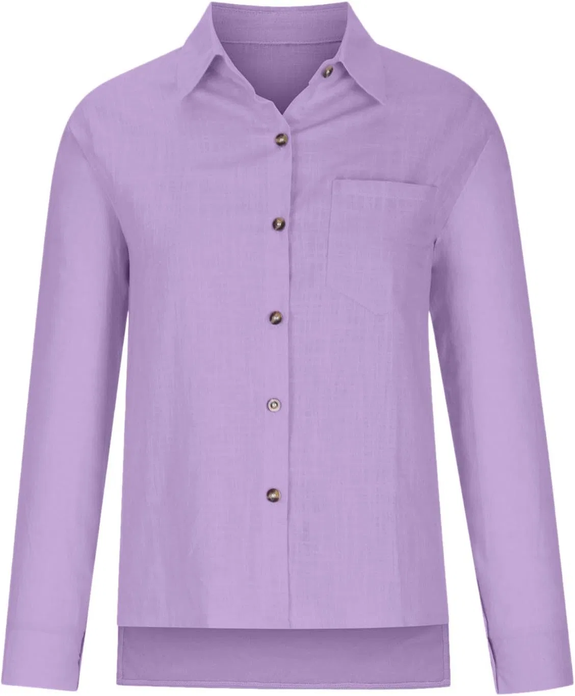 Блуза женская с длинным рукавом, Cotton Linen, фиолетовая — фото 3