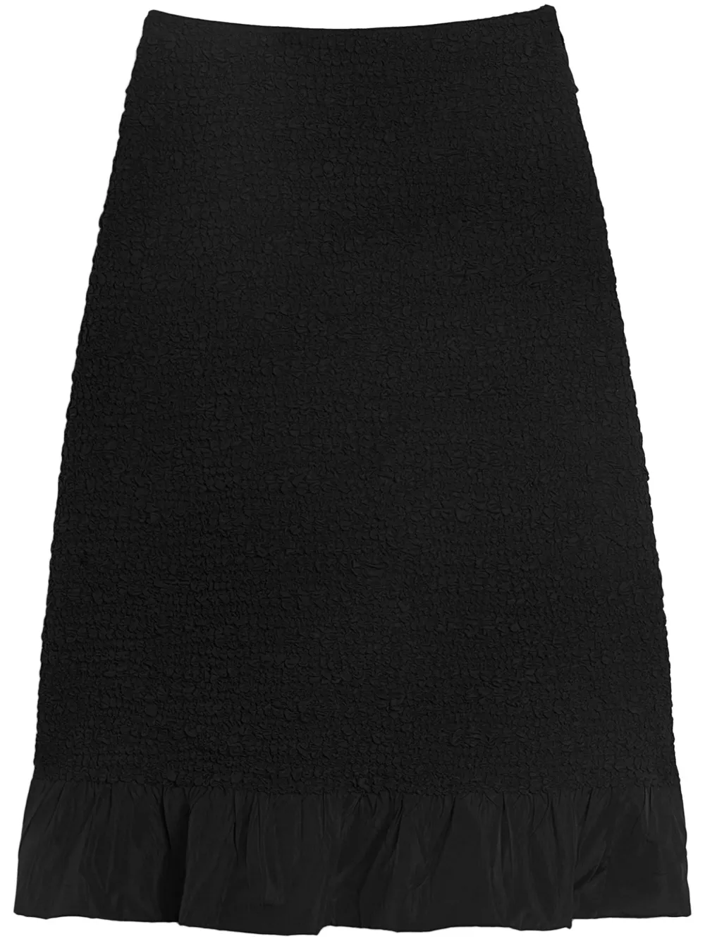 

Юбка миди А-силуэта с жатым эффектом JIL SANDER, черный