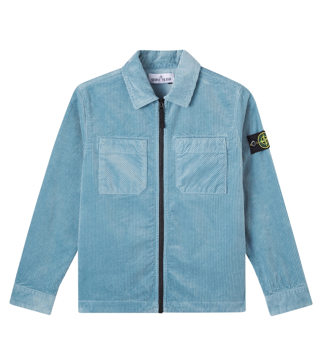 

Верхняя рубашка Compass из хлопчатобумажной смеси вельвета Stone Island Junior, светло-синий