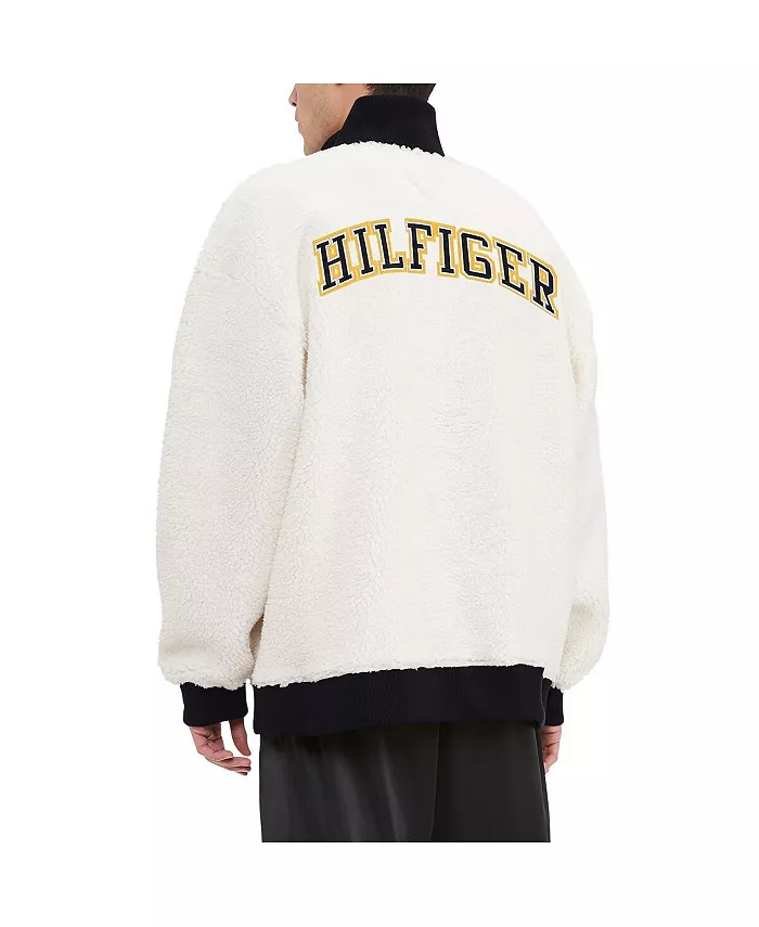Мужская кремовая толстовка Pittsburgh Steelers Jordan Sherpa с молнией на четверть Tommy Hilfiger — фото 3