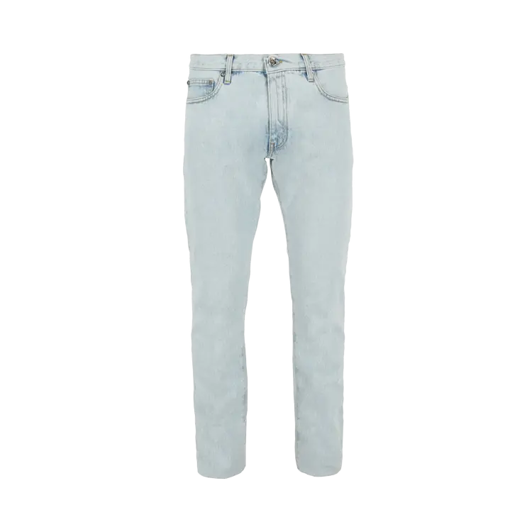 

Джинсы Off-White Diag Tab Slim 'Bleach Blue', синий