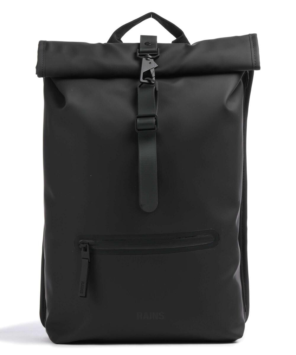 

Рюкзак Rolltop полиуретан, полиэстер Rains, черный