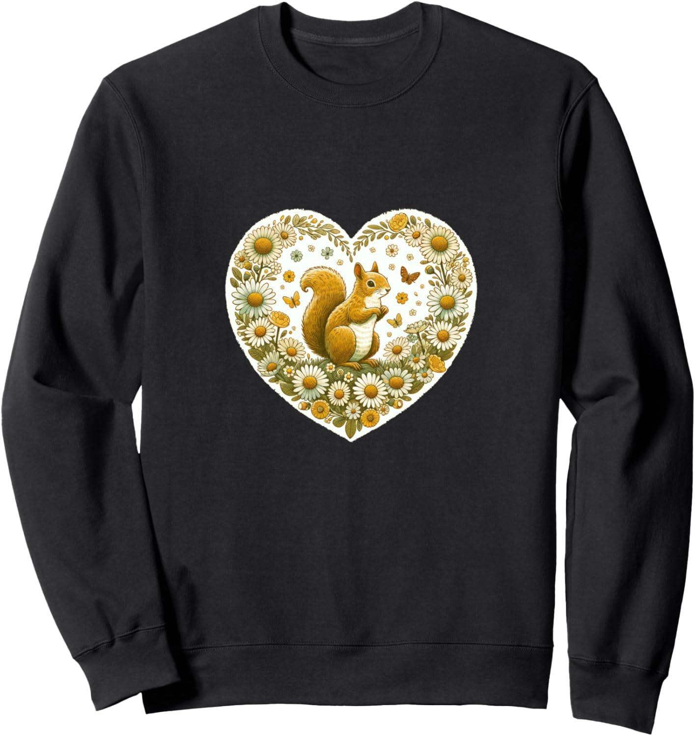 

Весенняя природа, цветы, ретро, белка, коттеджкор, толстовка Squirrel Cottagecore Snugg, черный