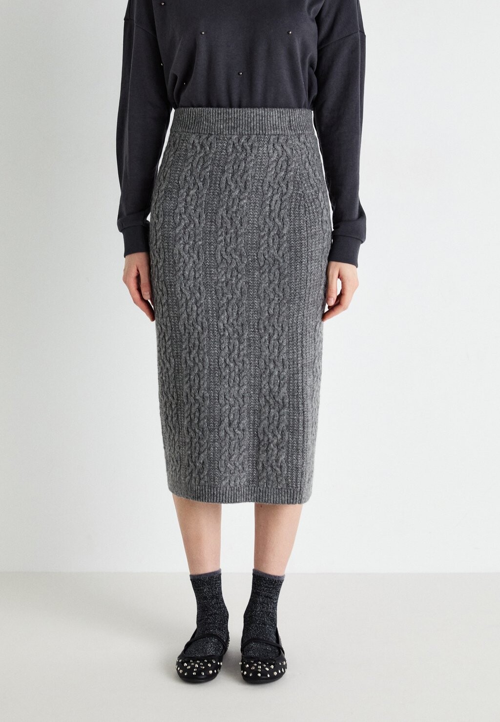 

Юбка-карандаш SLFELINA MARIE SKIRT Selected Femme, цвет Mottled Grey
