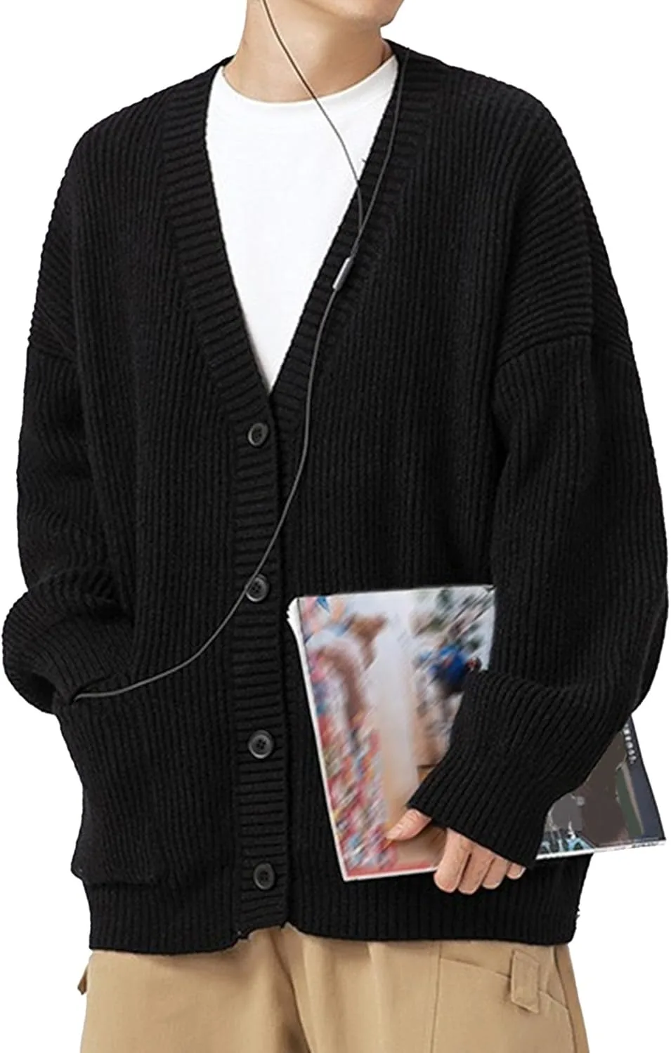 

Мужской стильный вязаный кардиган свободного кроя Maiyifu-GJ