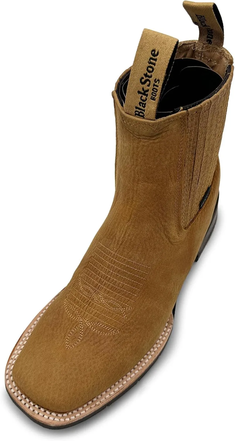 

Мужские кожаные короткие ботинки Western Shops с квадратным носком и резиновой подошвой The Western Shops