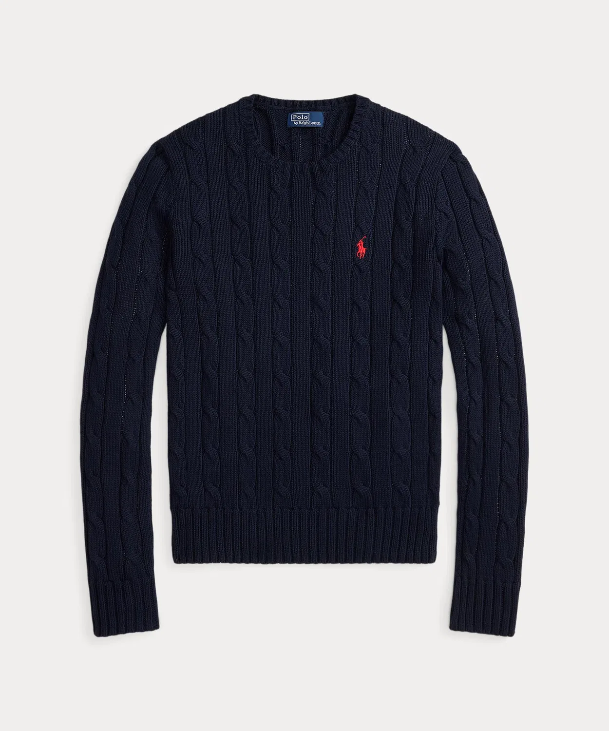 Свитер с косами хлопковый Polo Ralph Lauren, синий — фото 2