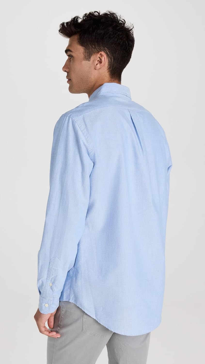 POLO RALPH LAUREN Мужская классическая рубашка Iconic Oxford, Blue — фото 3