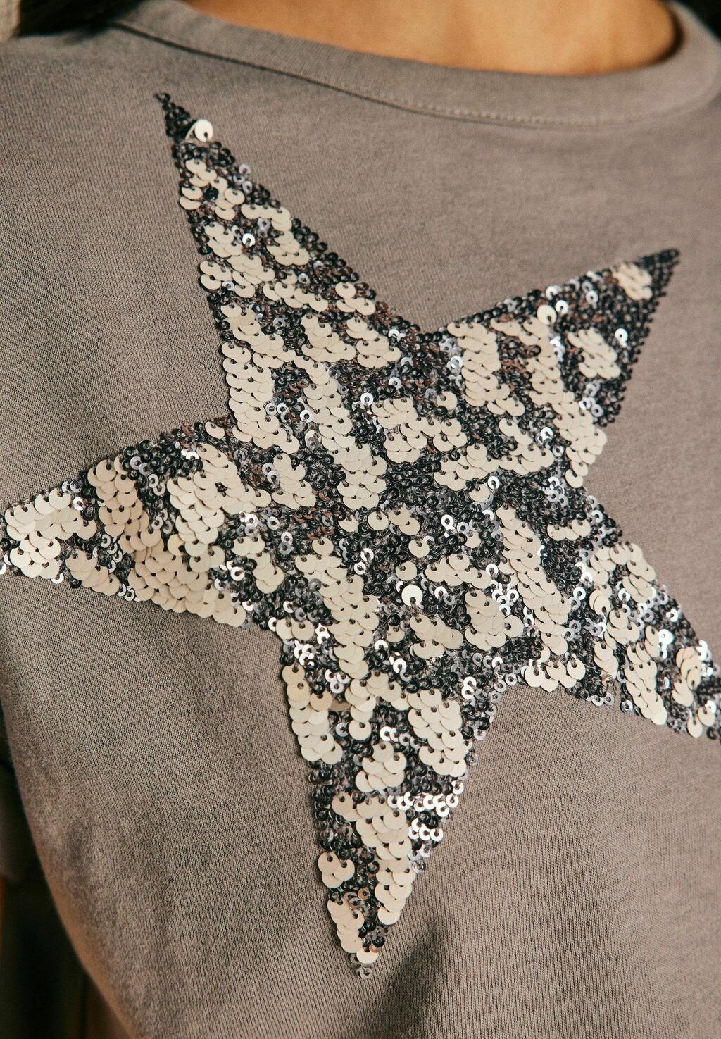 

Футболка с принтом SPARKLE SEQUIN STAR REGULAR FIT Next, серый