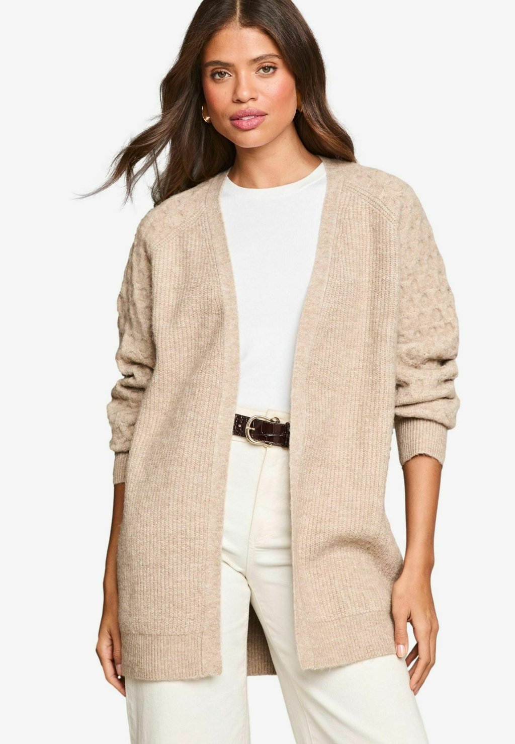 

Кардиган REGULAR FIT - HONEYCOMB LONGLINE Lipsy, бежевый