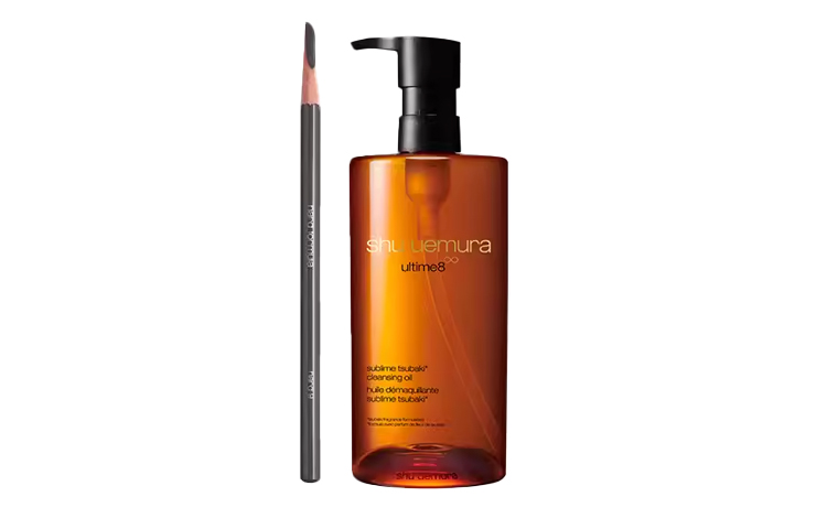Набор для ухода за кожей zhicunxiu classic blade-shaped eyebrow pencil amber cleansing oil set, увлажняющий очищающий 2-предметный набор Shu Uemura — фото 3