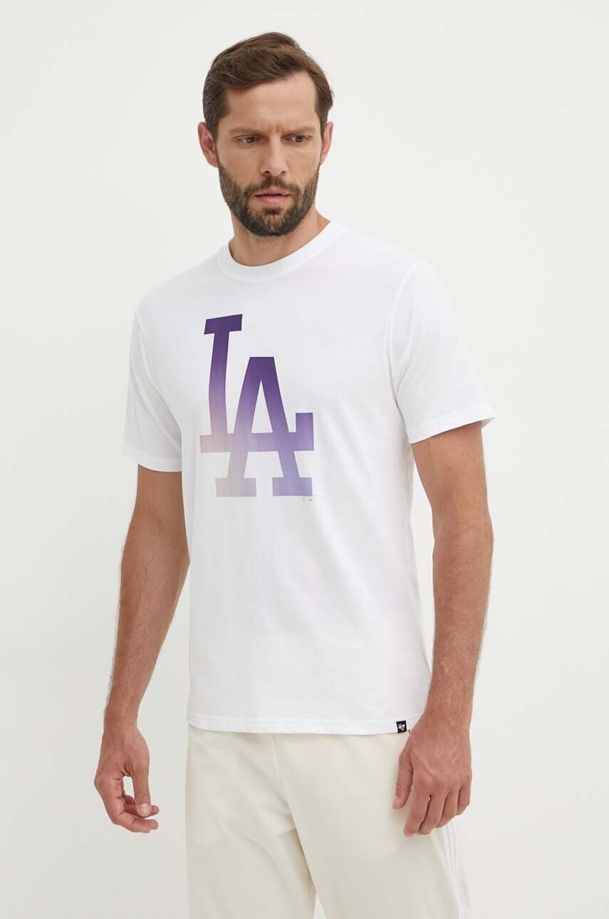 

Хлопковая футболка MLB Los Angeles Dodgers 47 brand, белый