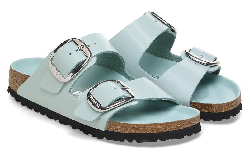 Тапочки (WMNS) Birkenstock Arizona Big Buckle Nubuk Leather Narrow Fit 'Teal' 1026495 — фото 3