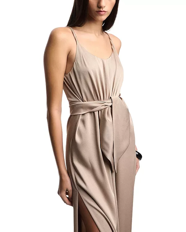 Длинное платье без рукавов из креповой саржи Emporio Armani, Dune — фото 3