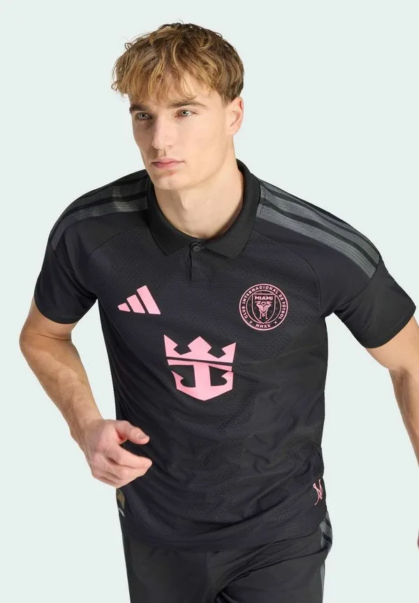 Футболка поло "интер майами" на выезде Adidas Performance, Black/Bliss Pink