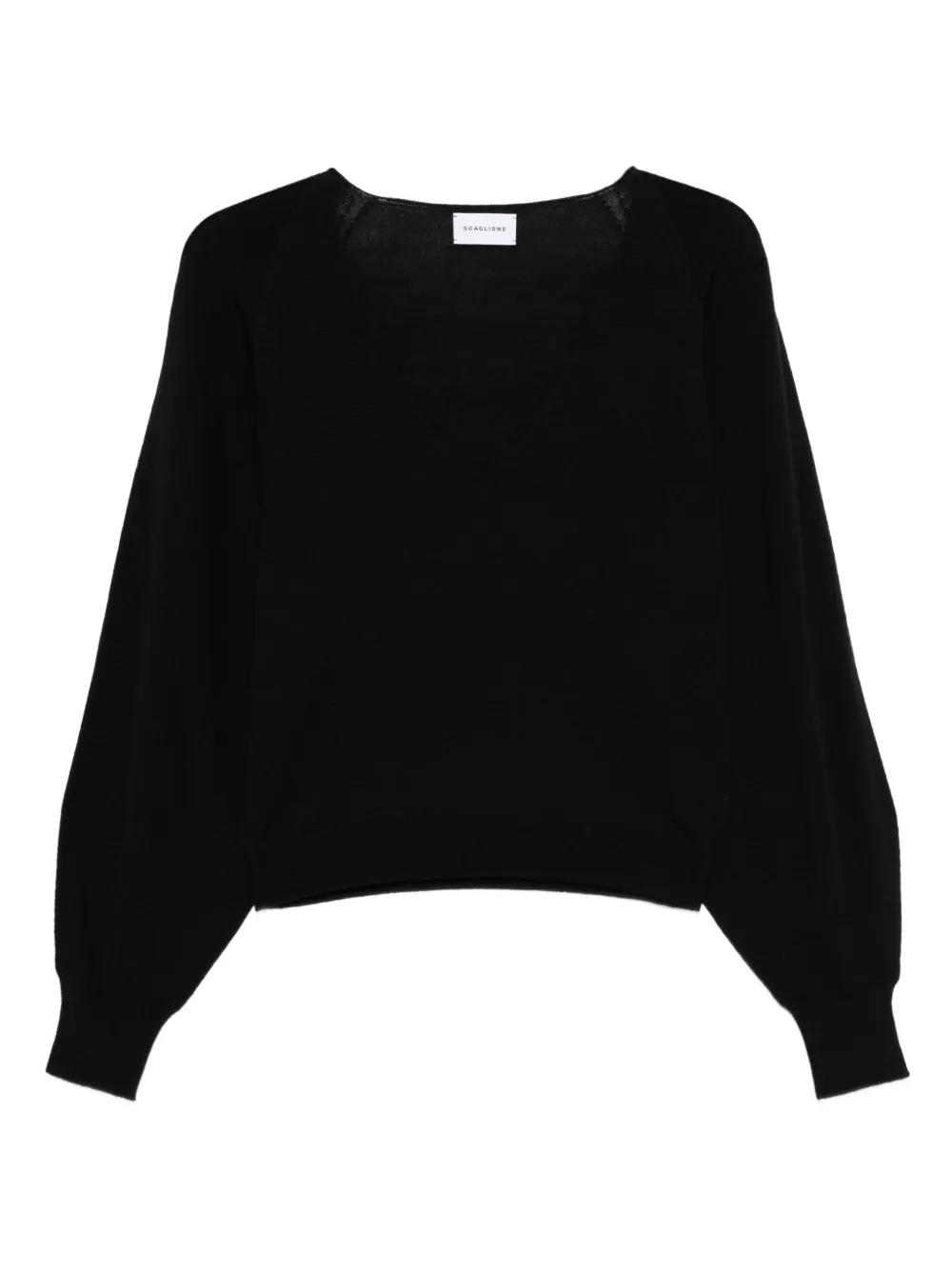 

Свитер с объемными рукавами и V-образным вырезом SCAGLIONE, черный