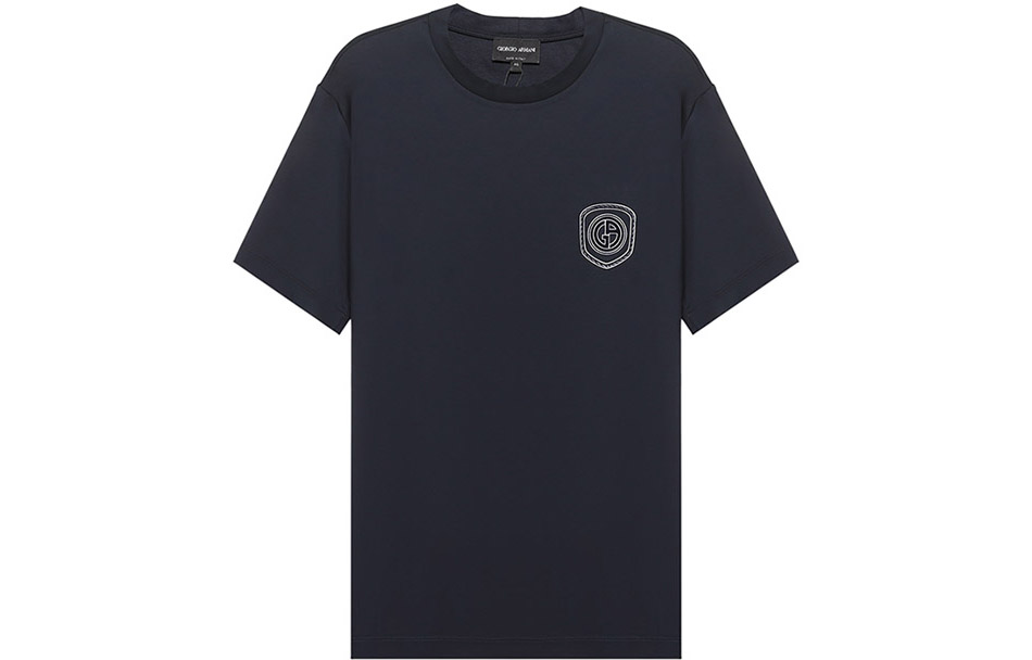 

GIORGIO ARMANI Футболка мужская ночная синяя, Синий, GIORGIO ARMANI Футболка мужская ночная синяя