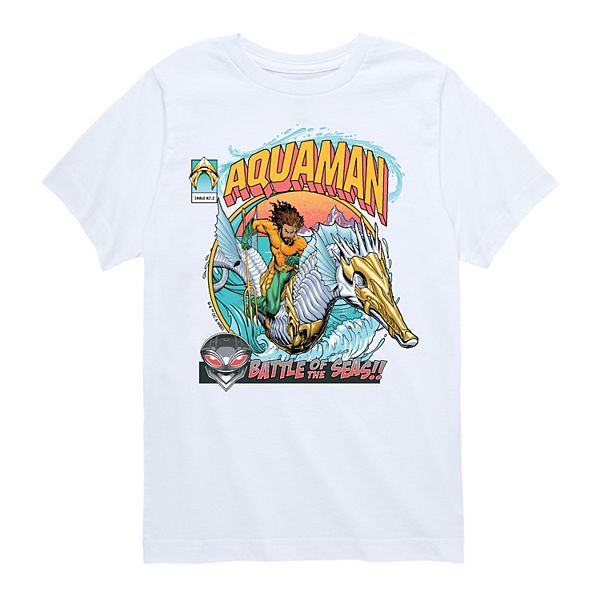 

Футболка с принтом комикса Aquaman для мальчиков 8-20 Licensed Character, White
