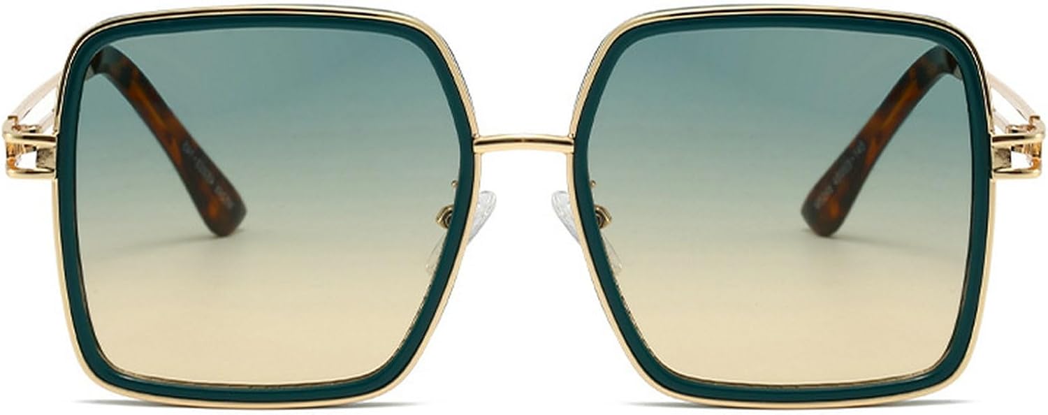 

Солнцезащитные очки в стиле ретро квадратной формы для женщин и мужчин, модные солнцезащитные очки с градиентным переходом цвета, винтажные металлические солнцезащитные очки с защитой от УФ-излучения mincl, Green