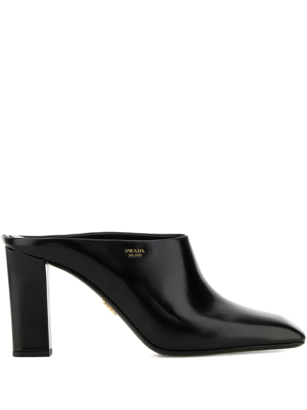 Мюли на блочном каблуке Prada, черный