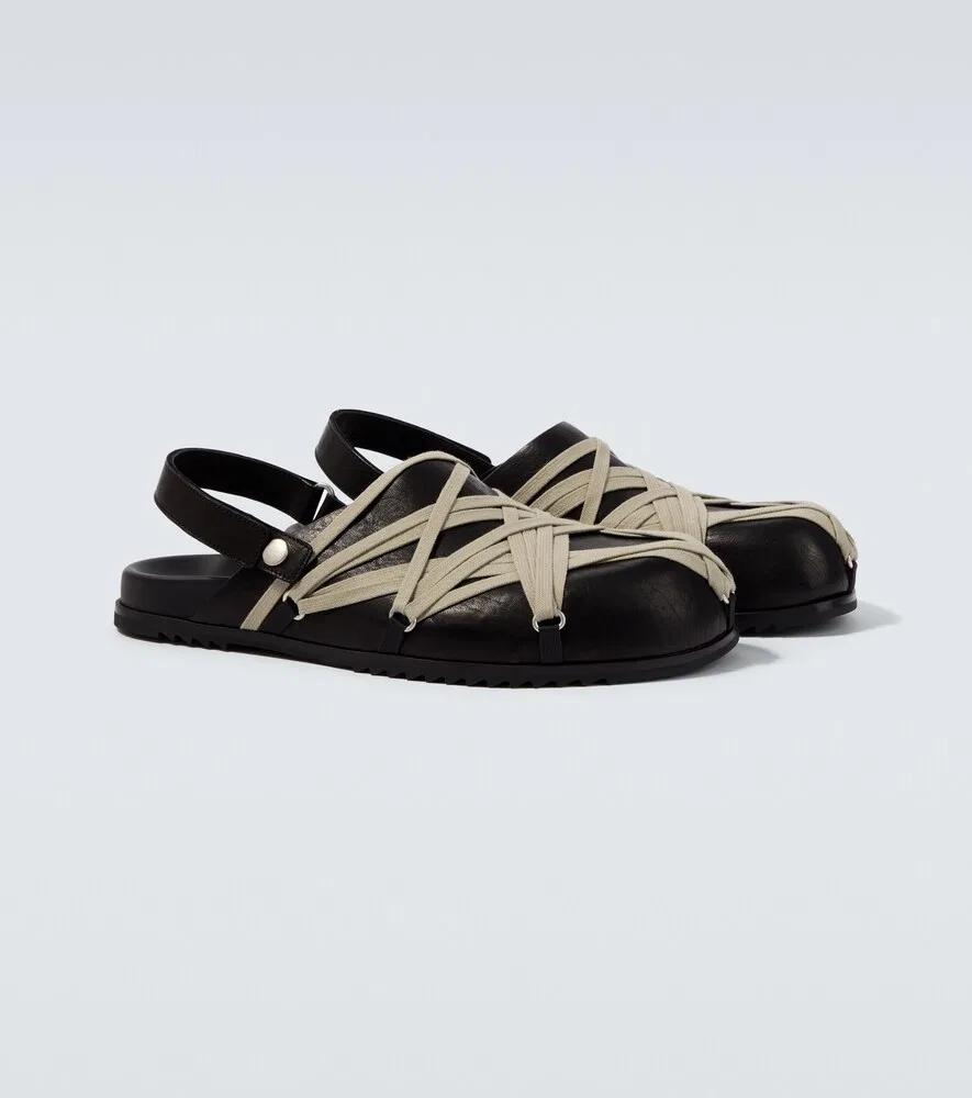 Кожаные мюли Megalace Rick Owens, черный