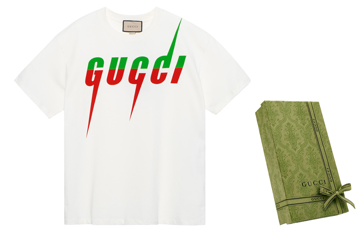 Футболка мужская хлопковая GUCCI Blade экрю — фото 4