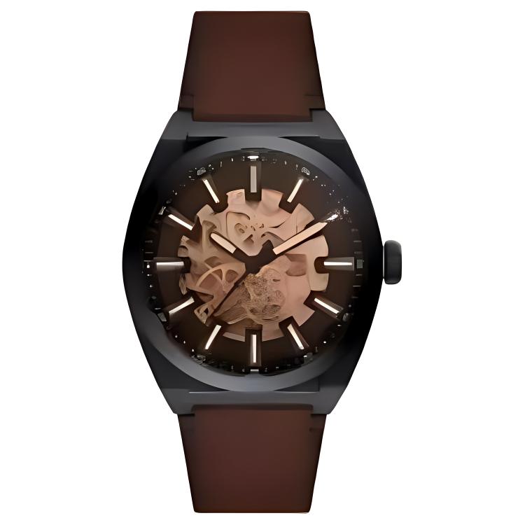 

Мужские часы с автоматическим механическим механизмом, кожаным ремешком, 42 мм, циферблат tan FOSSIL