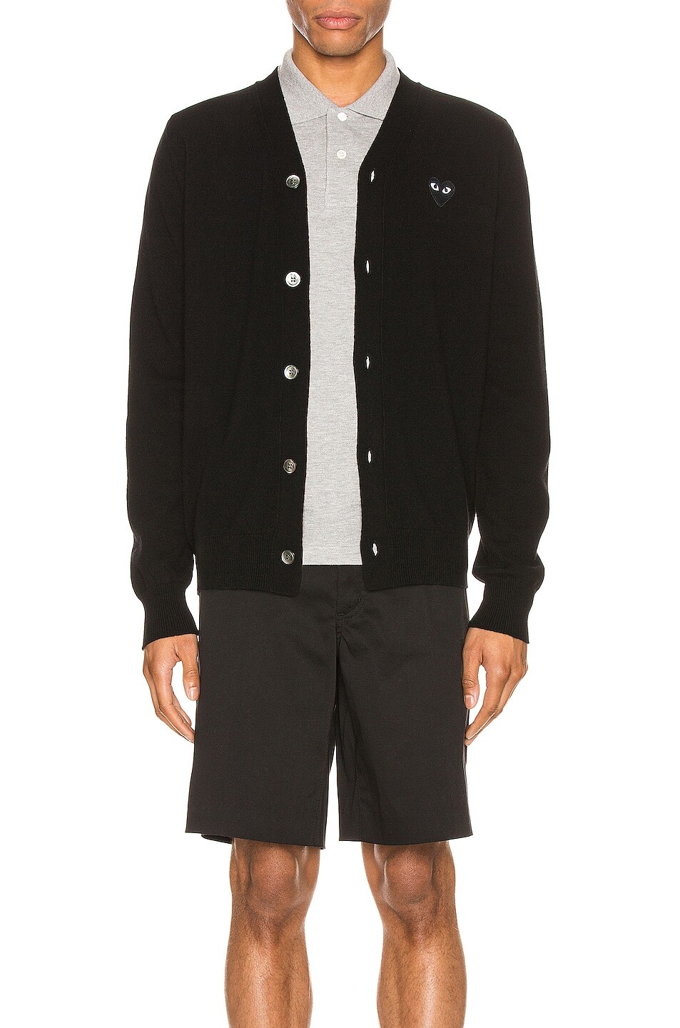

Кардиган Comme des Garçons Lambswool With Black Emblem, черный