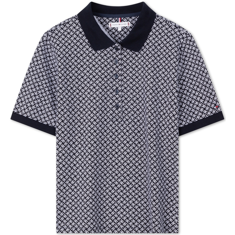 

Рубашка-поло женская Tommy Hilfiger, Black White Embroidery 0G1