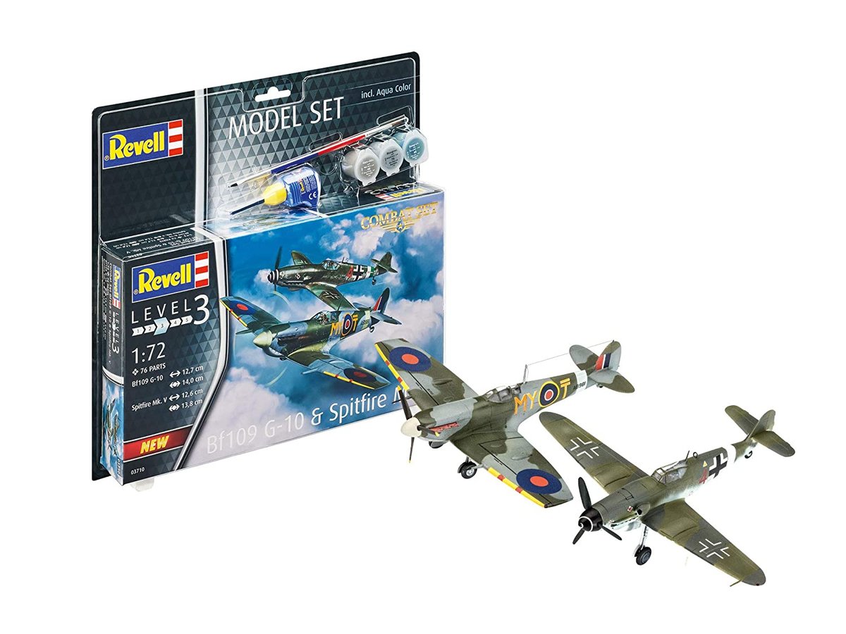 

Revell, Боевой набор Bf109G-10 и Spitfire Mk.V, Набор моделей, 12+