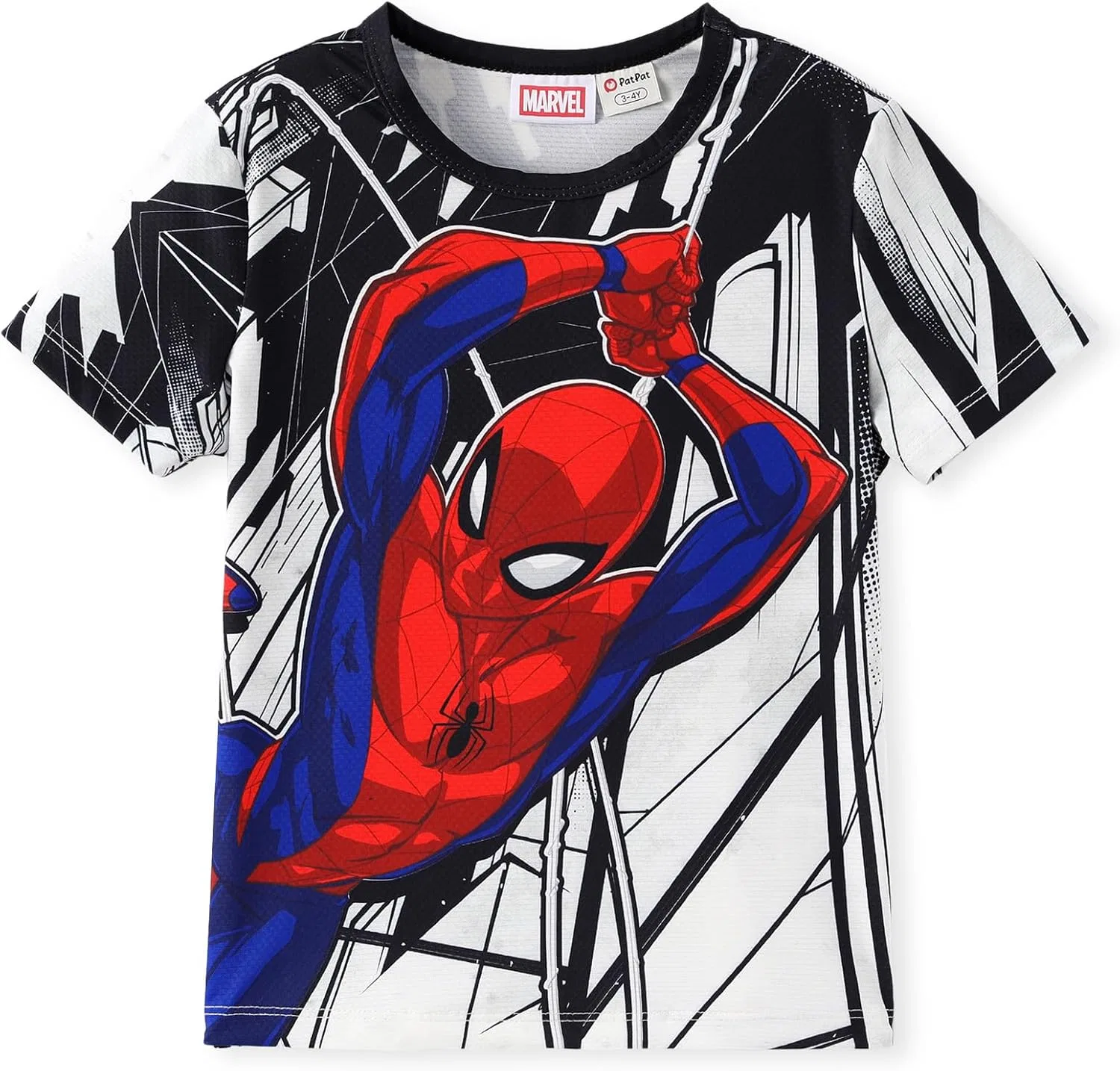 Футболка с принтом Marvel Spider-Man, Disney, для мальчиков 2-9 лет