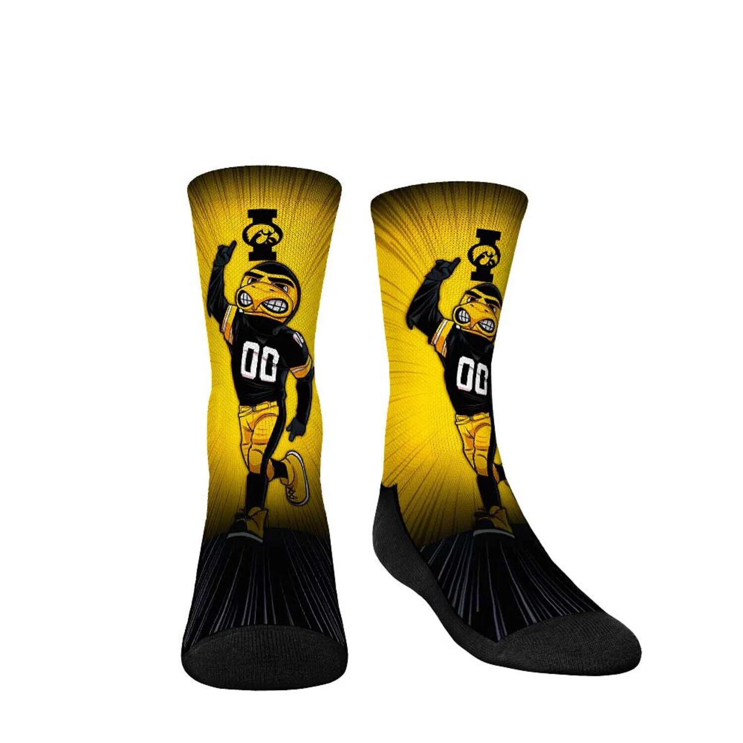

Молодежные носки Rock Em Носки с талисманом Iowa Hawkeyes Pump Up Crew Unbranded