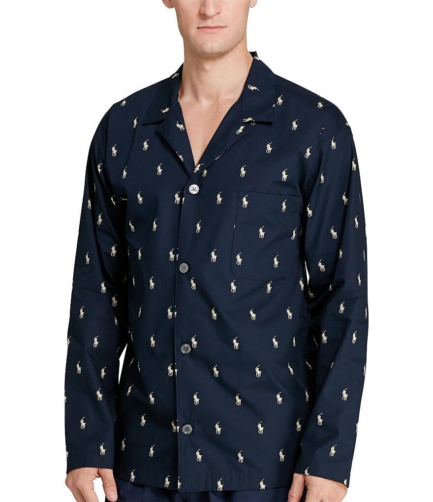 

Тканый пижамный топ Polo Ralph Lauren Big & Tall, синий