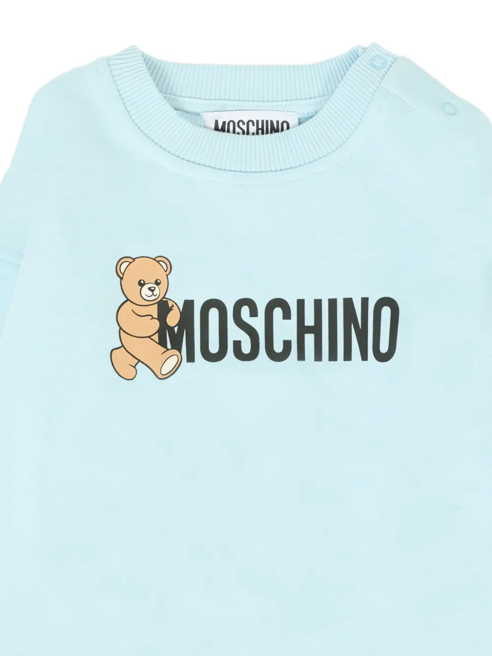 Толстовка с круглым вырезом и принтом Тедди Moschino Kids, синий — фото 3