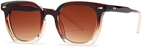 

Винтажные женские солнцезащитные очки в стиле панк с заклепками, защита от УФ-излучения UV400, градиентные очки, мужские темно-зеленые солнцезащитные очки MTZJH, Brown Tea Gradient