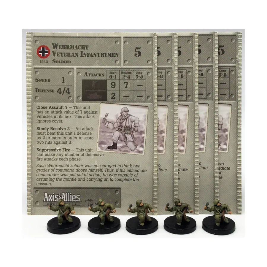 

Пехотинцы-ветераны Вермахта (Северная Африка 1940-1943) (C) x5, Axis & Allies - Collectible Miniatures Game - North Africa 1940-1943 Singles